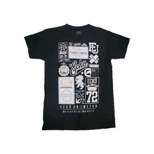 Ecko Unlimited Black Graphic Print Short‎ Sleeve T Shirt